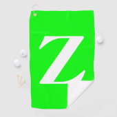 Serviette De Golf Monogramme blanc vert brillant (En situation)