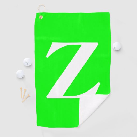 Serviette De Golf Monogramme blanc vert brillant (En situation)