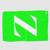 Serviette De Golf Monogramme blanc vert brillant (Horizontal)