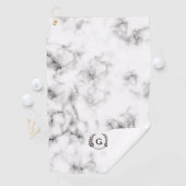 Serviette De Golf Monogramme Blé Laurel sur Marbre blanc (En situation)