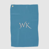 Serviette De Golf Monogramme bleu Astral solide (Devant)