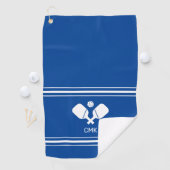 Serviette De Golf Monogramme bleu blanc Pickleball Sweat Towne (En situation)