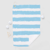 Serviette De Golf Monogramme bleu blanc rayures aquarelle (En situation)