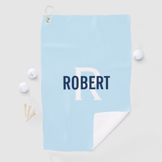 Serviette De Golf Monogramme bleu clair moderne signifie nom serviet (En situation)