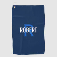 monogramme bleu foncé moderne signifie nom serviet