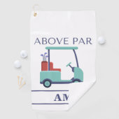 Serviette De Golf Monogramme bleu initial (En situation)