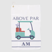 Serviette De Golf Monogramme bleu initial (Devant)
