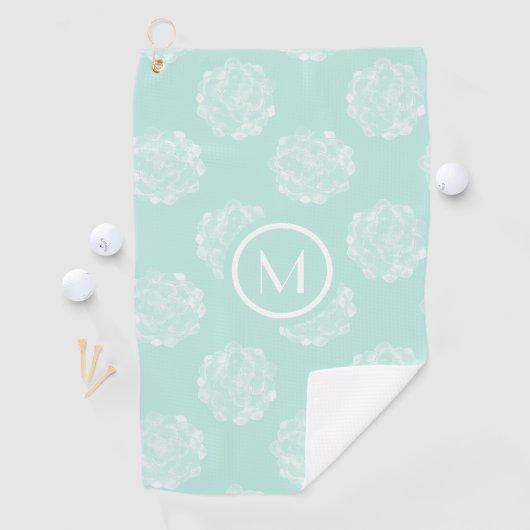 Serviette De Golf Monogramme | Bonheur des Plantes | Pastel Succulen (En situation)