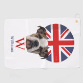 Serviette De Golf MONogramme BRITANNIQUE BULLDOG (Horizontal)