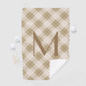Serviette De Golf Monogramme Brown Tan Beige Tartan Buffalo Plaid (En situation)