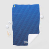 Serviette De Golf Monogramme Chevron Bleu Dégradé (En situation)