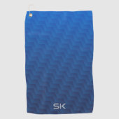 Serviette De Golf Monogramme Chevron Bleu Dégradé (Devant)