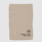 Serviette De Golf Monogramme classique minimal Nom initial (Devant)