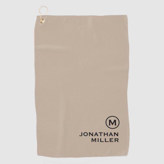 Serviette De Golf Monogramme classique minimal Nom initial (Devant)