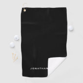 Serviette De Golf Monogramme classique noir minimal (En situation)