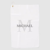 Serviette De Golf Monogramme classique personnalisé et nom (Devant)