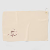 Serviette De Golf Monogramme - couleur champagne  (Horizontal)