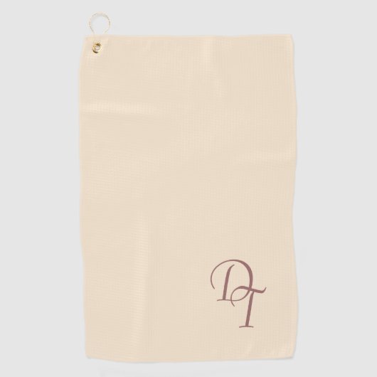Serviette De Golf Monogramme - couleur champagne  (Devant)