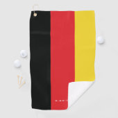 Serviette De Golf Monogramme.Couleurs du drapeau allemand. (En situation)