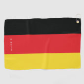 Serviette De Golf Monogramme.Couleurs du drapeau allemand. (Horizontal)