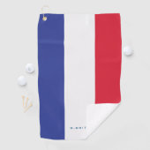 Serviette De Golf Monogramme.Couleurs du drapeau français. (En situation)