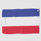 Serviette De Golf Monogramme.Couleurs du drapeau français. (Horizontal)