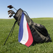 Serviette De Golf Monogramme.Couleurs du drapeau français. (Vert)