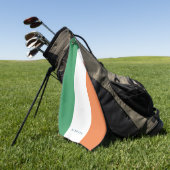 Serviette De Golf Monogramme.Couleurs du drapeau irlandais. (Vert)