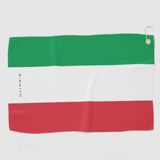 Serviette De Golf Monogramme.Couleurs du drapeau italien. (Horizontal)