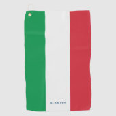 Serviette De Golf Monogramme.Couleurs du drapeau italien. (Devant)