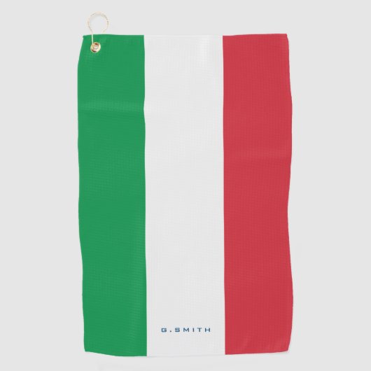 Serviette De Golf Monogramme.Couleurs du drapeau italien. (Devant)