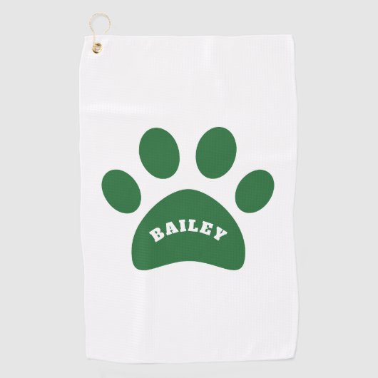 Serviette De Golf Monogramme Cute Empreinte de patte (Devant)