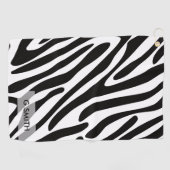 Serviette De Golf Monogramme: Cute Zebra Stripes Motif Safari. (Horizontal)