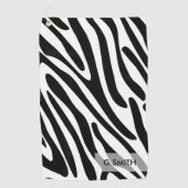 Serviette De Golf Monogramme: Cute Zebra Stripes Motif Safari. (Devant)