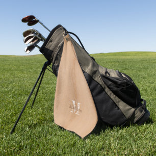 Serviette De Golf Monogramme de bois brun clair