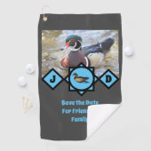 Serviette De Golf Monogramme de canard en bois adorable (En situation)