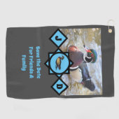 Serviette De Golf Monogramme de canard en bois adorable (Horizontal)