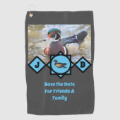 Serviette De Golf Monogramme de canard en bois adorable (Devant)