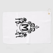 Serviette De Golf Monogramme de chien à deux gardes (Horizontal)