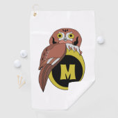 Serviette De Golf Monogramme de Chouette de l'Est (En situation)