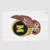 Serviette De Golf Monogramme de Chouette de l'Est (Horizontal)