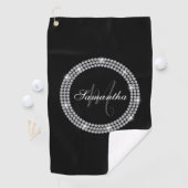 Serviette De Golf Monogramme de diamants (En situation)