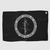 Serviette De Golf Monogramme de diamants (Horizontal)