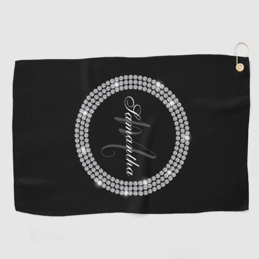 Serviette De Golf Monogramme de diamants (Horizontal)