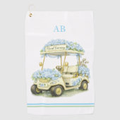 Serviette de golf | Monogramme de fairway floral (Devant)