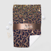 Serviette De Golf Monogramme de glamour brun motif léopard brun noir (En situation)