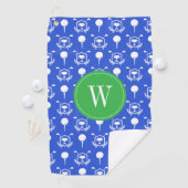 Serviette De Golf Monogramme de golf bleu et vert (En situation)