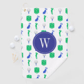 Serviette De Golf Monogramme de golf bleu et vert (En situation)