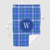 Serviette De Golf Monogramme de golf Blue & Green Plaid (En situation)