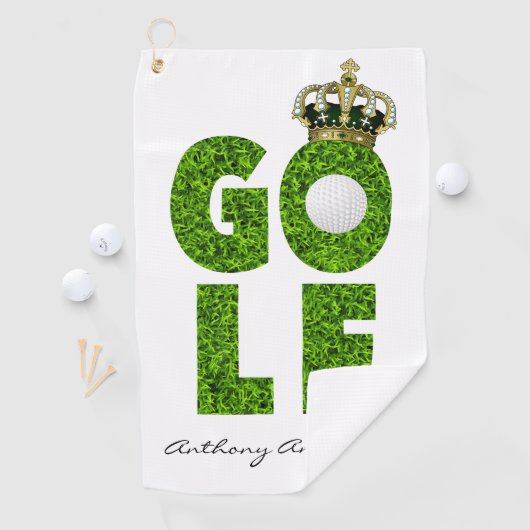 Serviette De Golf Monogramme de golf King Crown (En situation)